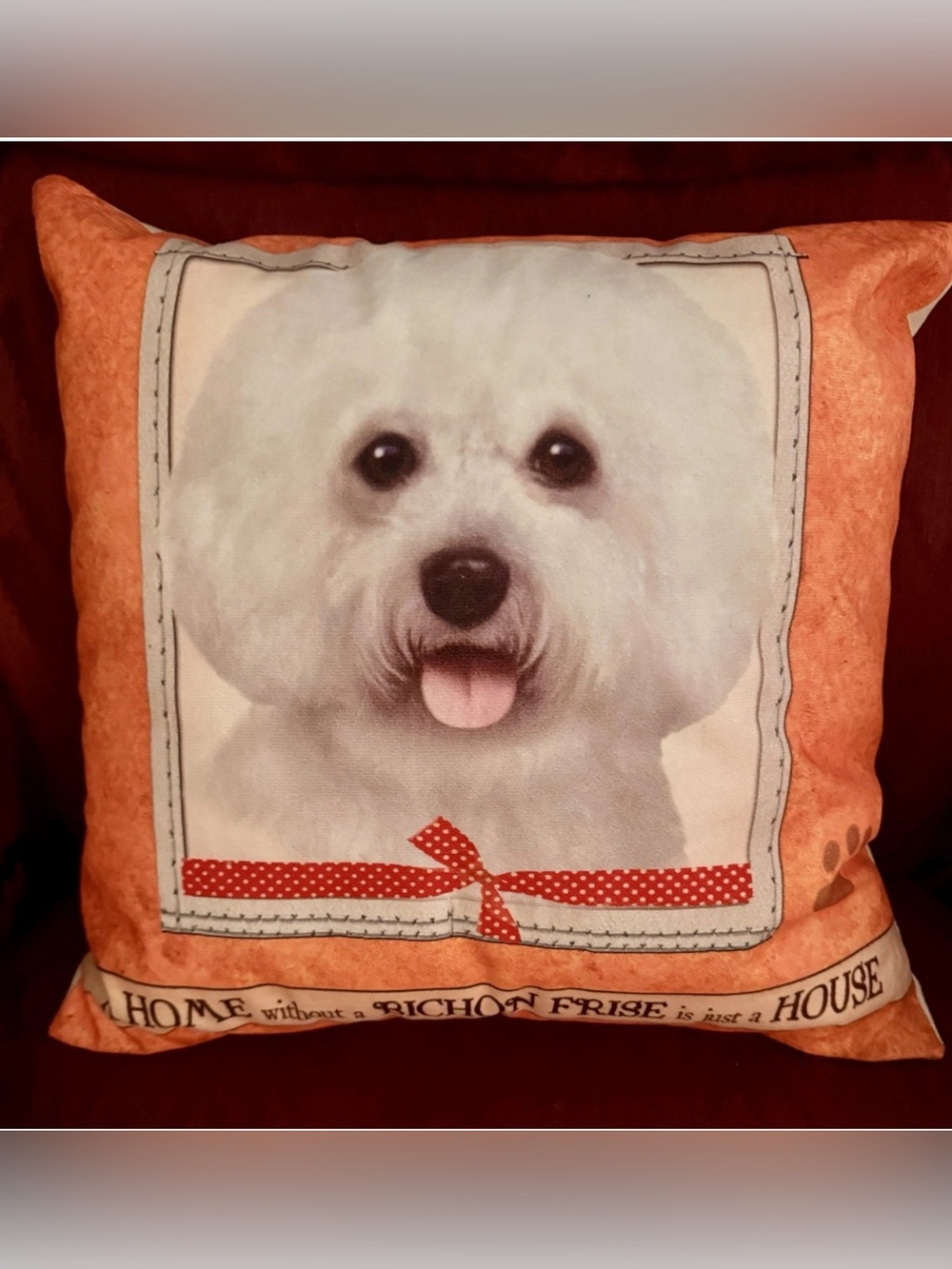 Bishon Frise 15” Decorative Pillow